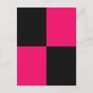 Postal Bloques de color rosado y negro calientes