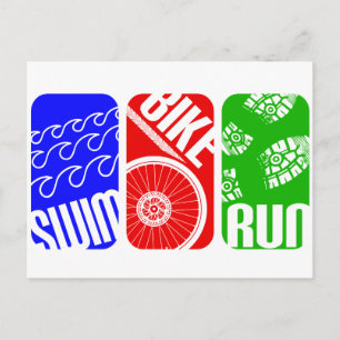 Postal Bloques de color Triathlon TRI