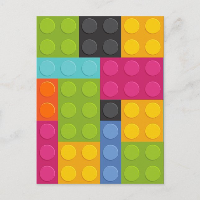 Postal bloques de construcción rosa (Anverso)