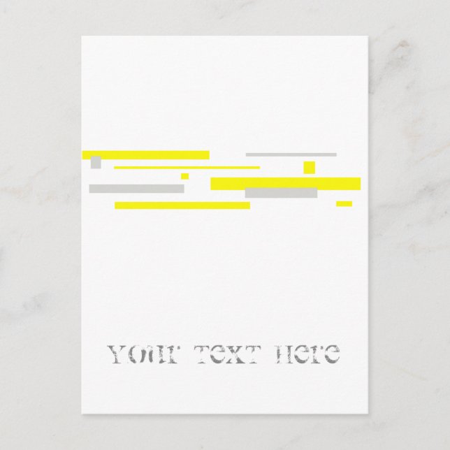 Postal Bloques de gris amarillo abstran arte (Anverso)