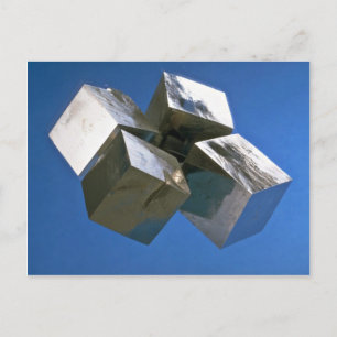 Postal Bloques de mineral pirita brillante roca