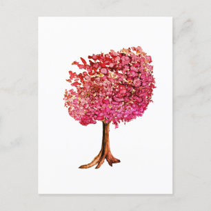 Postal Blossom de cerezo de árbol de amor