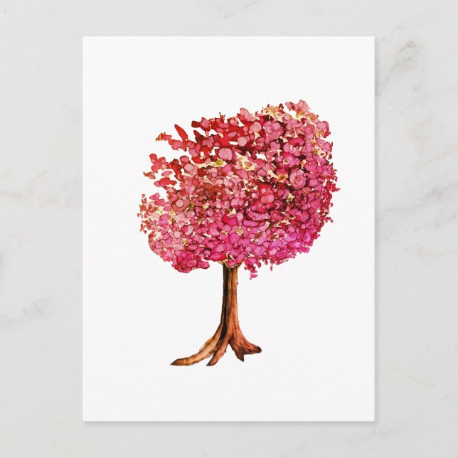 Postal Blossom de cerezo de árbol de amor (Anverso)