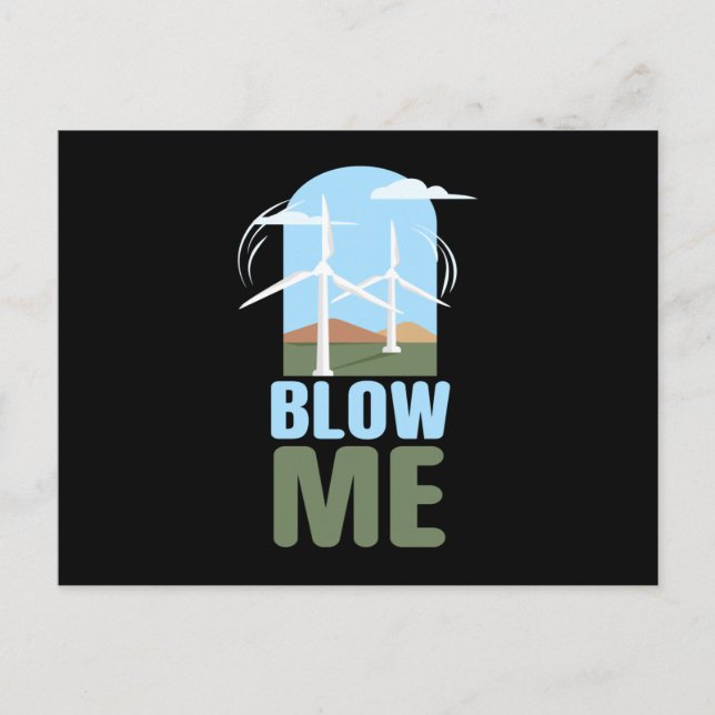 Postal Blow Me Wind Power Wind Energy (Anverso)