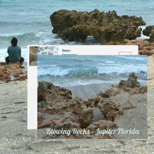 Postal Blowing Rocks Jupiter Florida Fotográfico