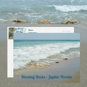 Postal Blowing Rocks Jupiter Florida Fotográfico