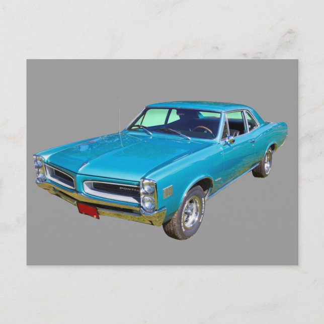 Postal Blue 1966 Pontiac Le Mans Muscle Car (Anverso)