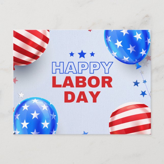 Postal Blue and Red Illustrated Happy Labour Day (Anverso)