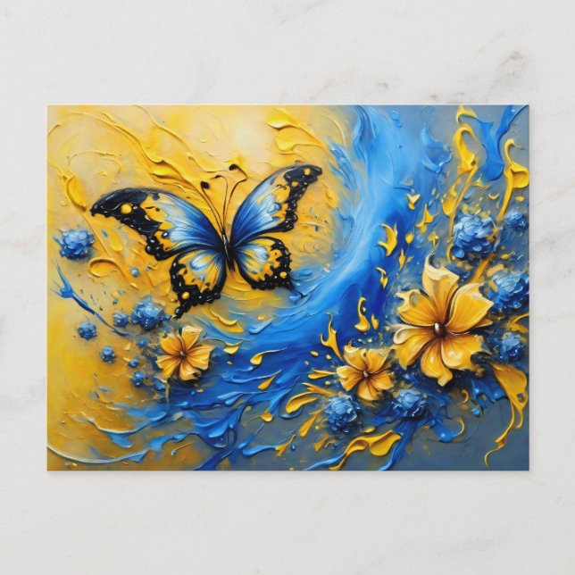 Postal Blue and Yellow Butterfly # 2 (Anverso)