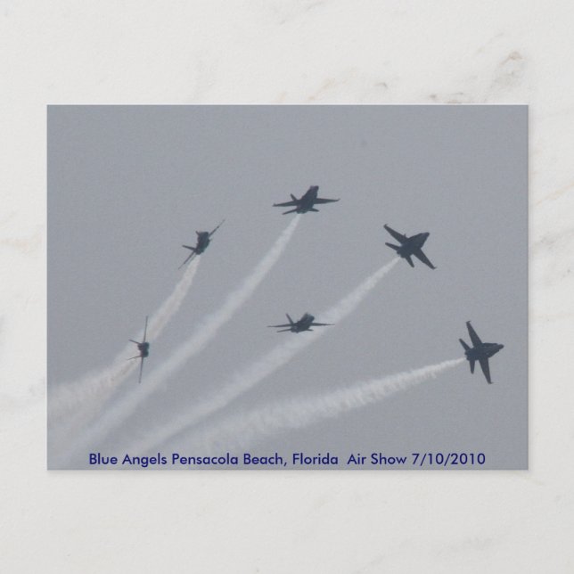 Postal BLUE ANGELS Pensacola Beach, Florida Air Show (Anverso)