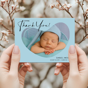 Postal Blue Baby Boy Gracias Postcard con foto