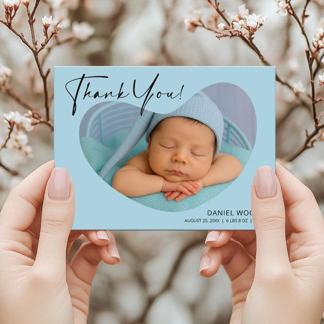 Postal Blue Baby Boy Gracias Postcard con foto (Subido por el creador)