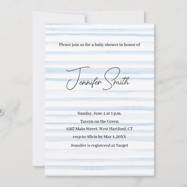 postal BLUE BABY SHOWER INVITATION (Anverso)