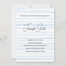 postal BLUE BABY SHOWER INVITATION