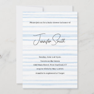 postal BLUE BABY SHOWER INVITATION