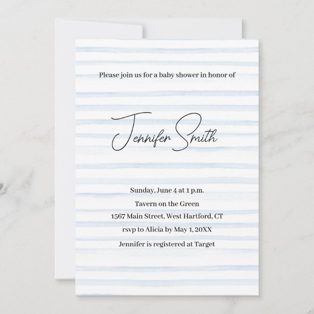 postal BLUE BABY SHOWER INVITATION (Anverso)