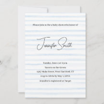 postal BLUE BABY SHOWER INVITATION