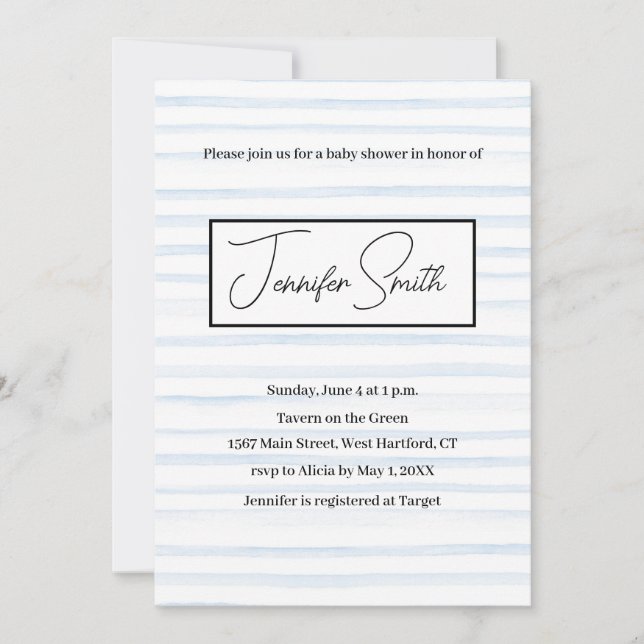 postal BLUE BABY SHOWER INVITATION (Anverso)