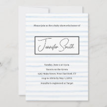 postal BLUE BABY SHOWER INVITATION