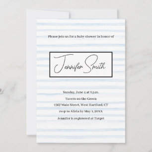postal BLUE BABY SHOWER INVITATION