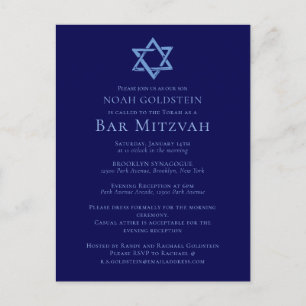 Postal Blue Bar Mitzvah Estrella artística de David Fiest