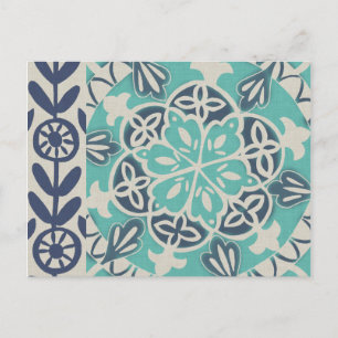 Postal Blue Batik Tile I