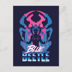 Postal Blue Beetle Retrowave Versus Gráfico