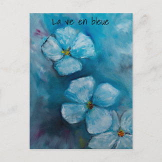 Postal Blue blossoms „la vie en bleue“  postkarte