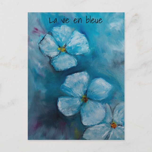 Postal Blue blossoms „la vie en bleue“  postkarte (Anverso)