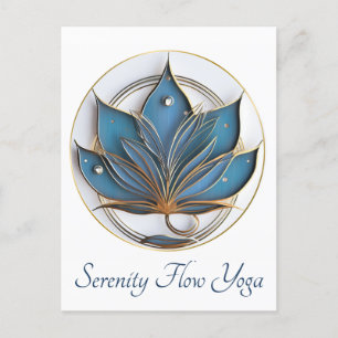 Postal Blue Brown Resumen Lotus Flower Elegante