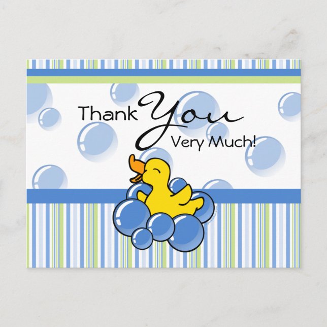 Postal Blue Bubble Ducky Gracias A Las Cartas (Anverso)
