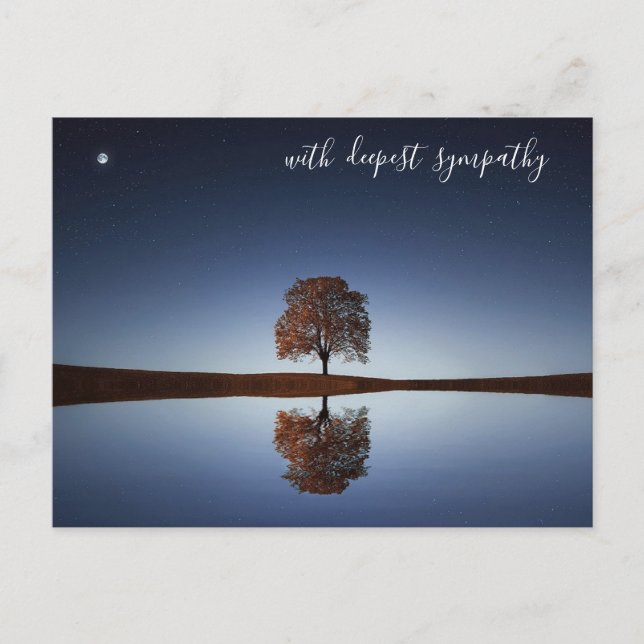 Postal Blue Calm Water Tree of Life Deepest Sympathy (Anverso)