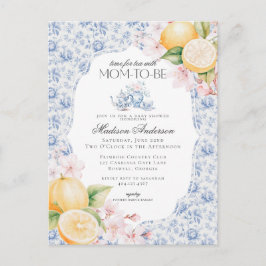 Postal Blue Chinoiserie Tea Fiesta Baby Shower Toile