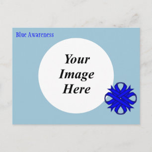 Postal Blue Clover Ribbon Tmpl por Kenneth Yoncich