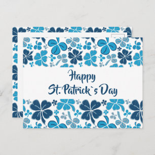 Postal Blue Clover Shamrock Pattern St.