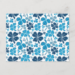 Postal Blue Clover Shamrock Pattern St.