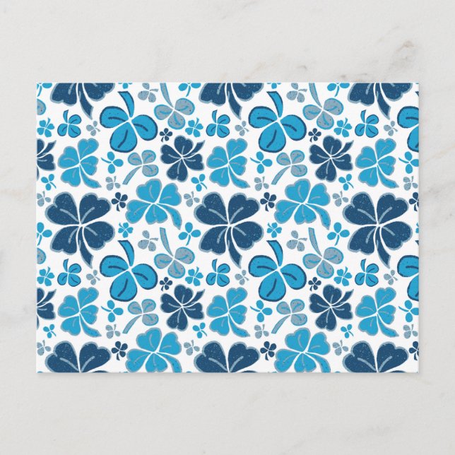 Postal Blue Clover Shamrock Pattern St. (Anverso)