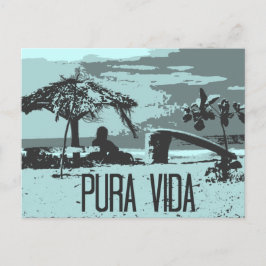 Postal Blue Costa Rica Pura Vida Surfer
