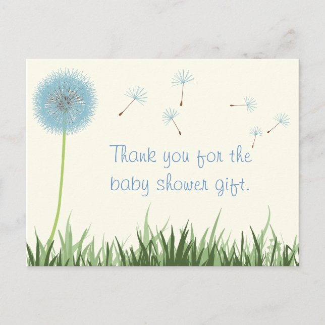 Postal Blue Dandelion Gracias Postcard (Anverso)