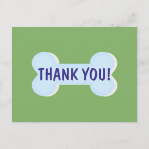 Postal Blue Dog Bone Gracias Postcard