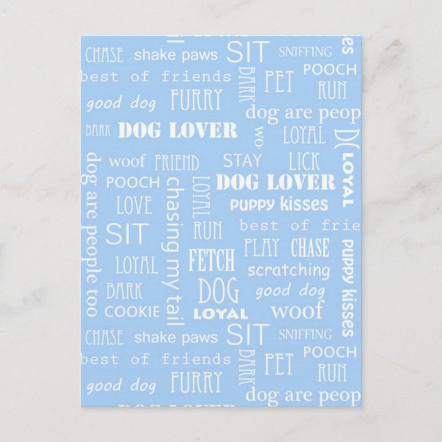 Postal Blue Dog Lover Sayings (Anverso)