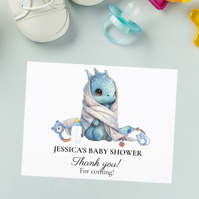 Postal Blue Dragon Baby Shower Gracias (Subido por el creador)