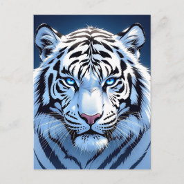 Postal Blue eyed White Tiger | Saying hi