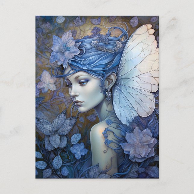Postal Blue Fairy Fantasy Art (Anverso)