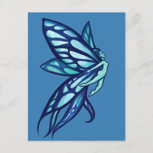 Postal Blue Fairy Wings Faerie Garden Art