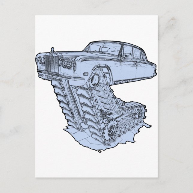 Postal Blue Fantasy Rolls Royce (Anverso)