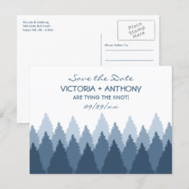 Postal Blue Forest Range Boda De Woodland Save The Date