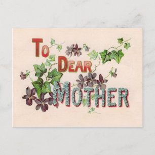 Postal Blue Forget Me Nots Purple Mother's Day Card