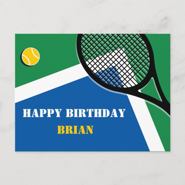 Postal 🎾 Blue-green personalizable de la pista de tenis  (Anverso)
