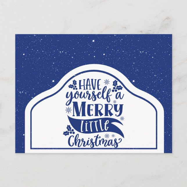 Postal Blue Have Yourself A Merry Little Christmas Script (Anverso)